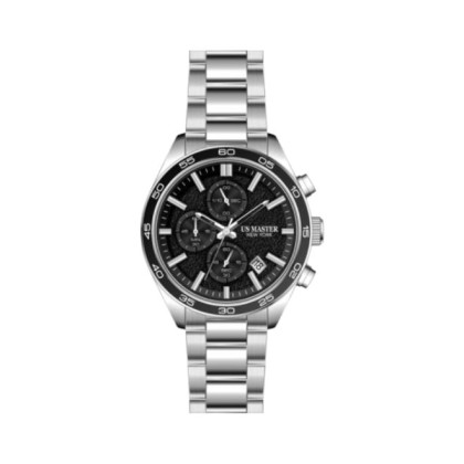 U.S Master Polo Club USM-FE02-SL-BK Black Dial Solid Steel Band Men Watch
